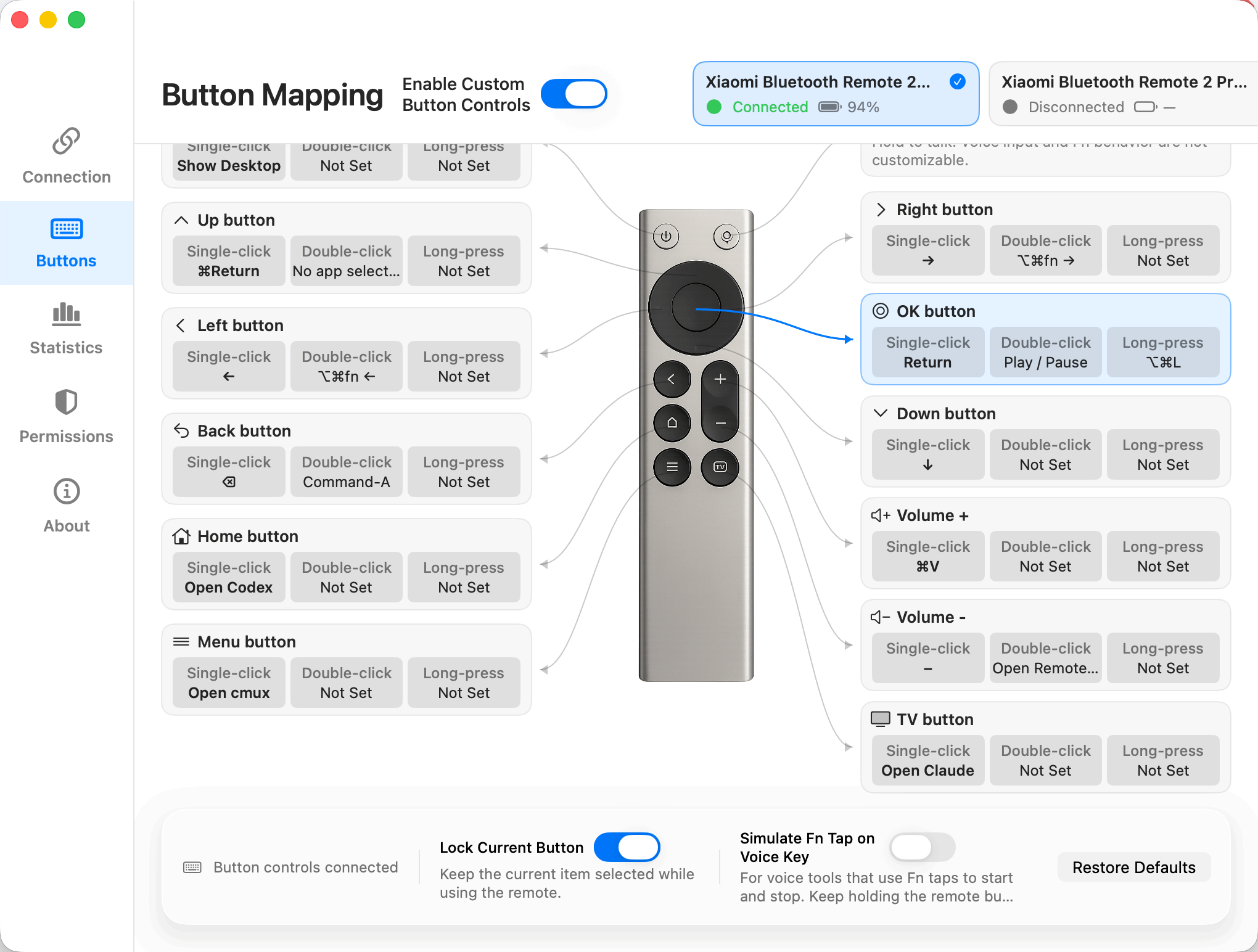 Button mappings